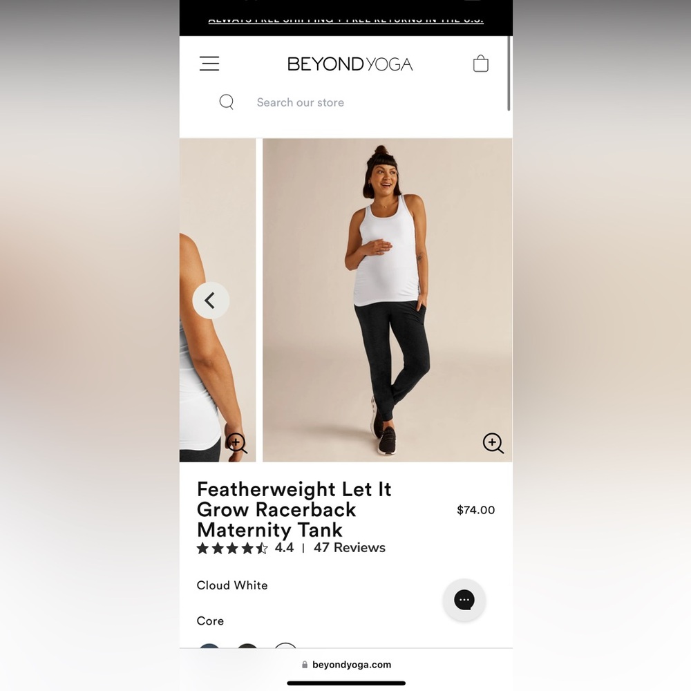 Beyond yoga feather weight maternity tank